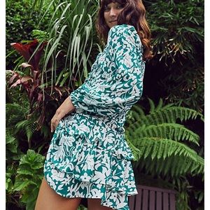 Free People | Dresses | Nwt Free People Rebecca Ruffle Dress In Green ...